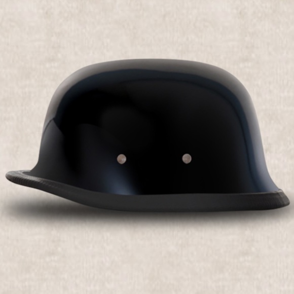 Daytona Novelty Gloss Black German Low Profile Half Helmet - M - Picture 2 of 5